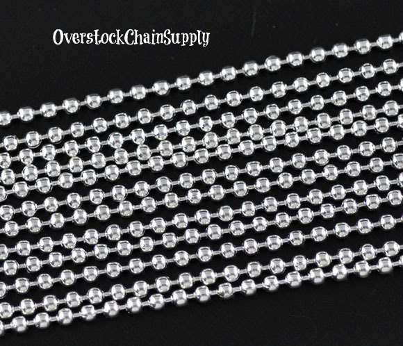 2.4mm Shiny Silver Plated Smooth Ball Chain and Connectors -1023 steampunk buy now online