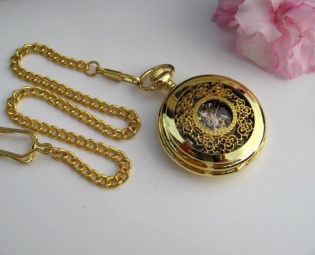 Pocket Watch - Gold and Black Mechanical Pocket Watch with Chain - Steampunk - Men - Groomsmen Gift - Watch - MPW111 steampunk buy now online