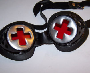 Swiss Army Cross Inspired Goggle Lenses- Pair steampunk goth medical cyber diesel punk darkwear clothing steampunk buy now online