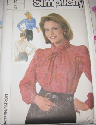 Diy Sewing Pattern-Simplicity 7092 Soulder Pad Blouse Size 14 Vintage steampunk buy now online