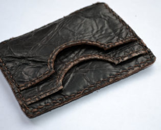 Leather minimalistic 3-pocket wallet - Hand stitched steampunk buy now online