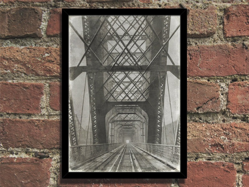 Steampunk Art Old Train Bridge Wall Art Poster steampunk buy now online