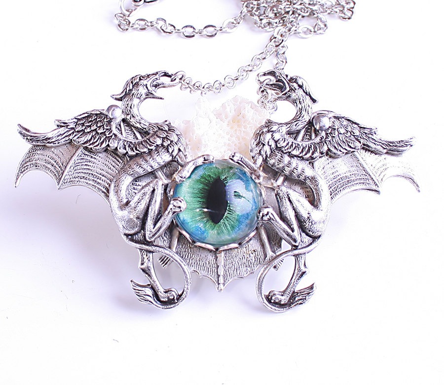 Steampunk Necklace Gothic Bat Necklace Gothic Steampunk Dragon's Eye Necklace Unisex Griffon Necklace Griffin steampunk buy now online