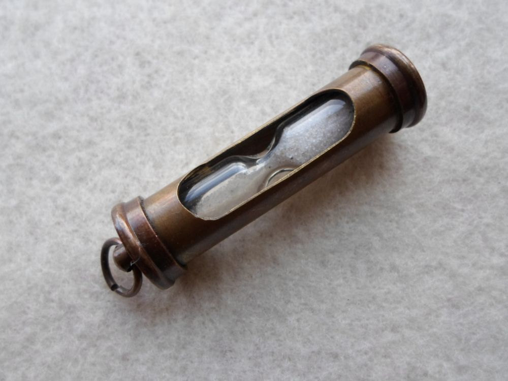 Antique Finish Brass Hourglass Sand Timer - Nautical Maritime - Pendant / Keychain steampunk buy now online