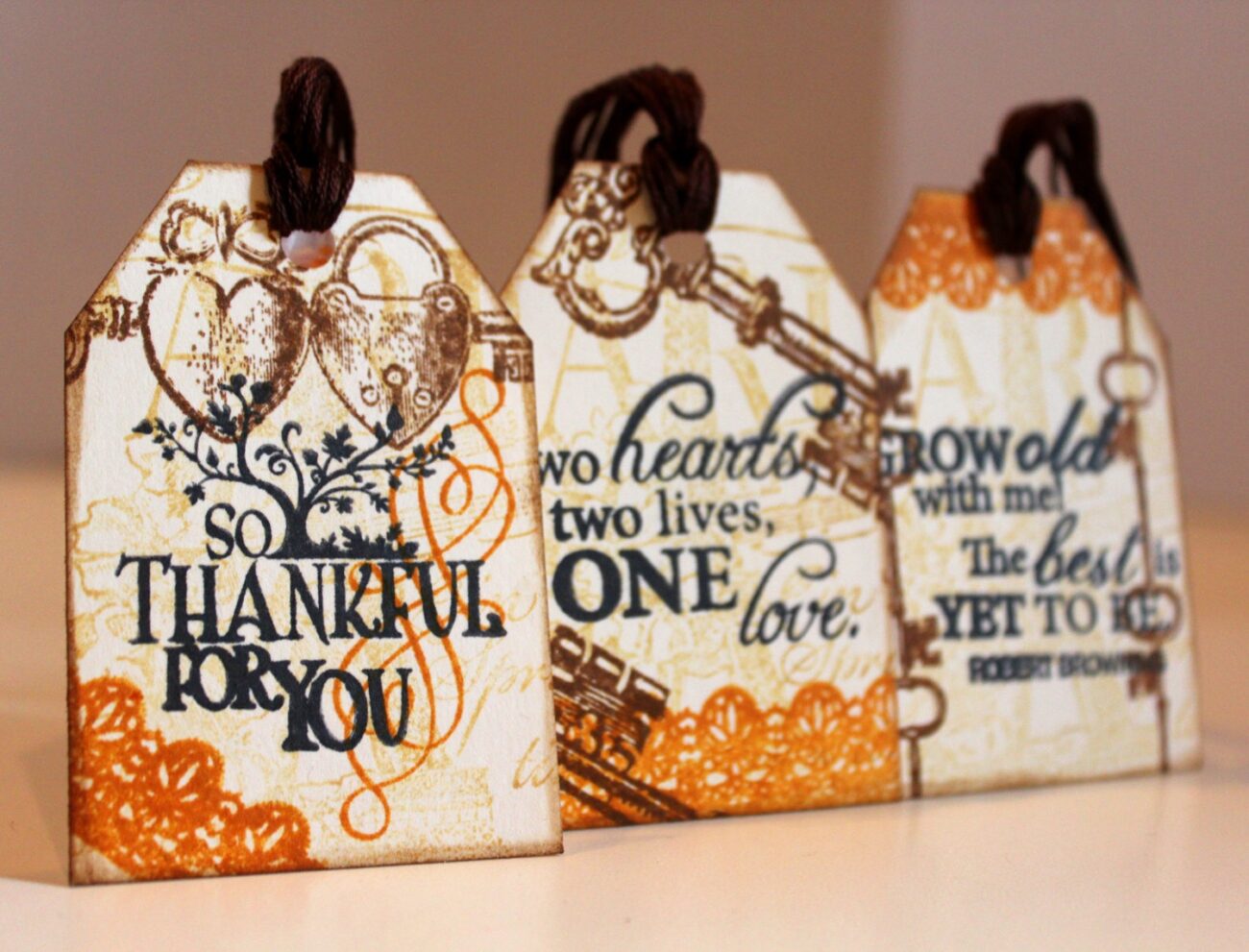 Thank You, Two Hearts, Tag, Cottage Chic, Brown Tassle, Tassel, Lace Keys, Steampunk Victorian, by MrsKristenCreations on Etsy steampunk buy now online