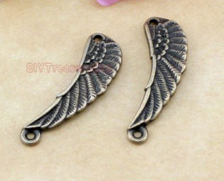 20pcs--Wing charms, Antique bronze Angels Wings Feathers Charm Pendants connector 29x10mm steampunk buy now online