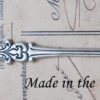 Curvy Spoon handle, Silverware Jewelry, Sterling Silver Ox Finish steampunk buy now online