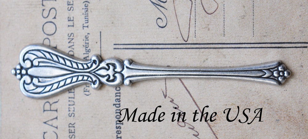 Curvy Spoon handle, Silverware Jewelry, Sterling Silver Ox Finish steampunk buy now online