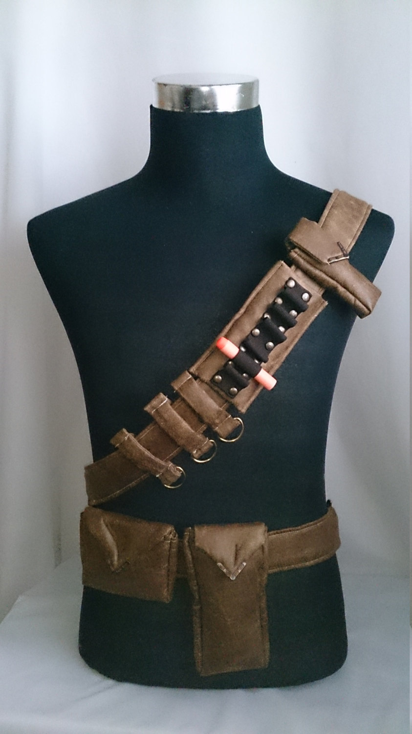 Bandolier / Utility Belt System for Steampunk Adventurers Faux Distressed Leather steampunk buy now online