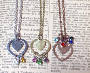 Personalized Birthstone Heart Mother's Day Hand Stamped Mom Necklace steampunk buy now online