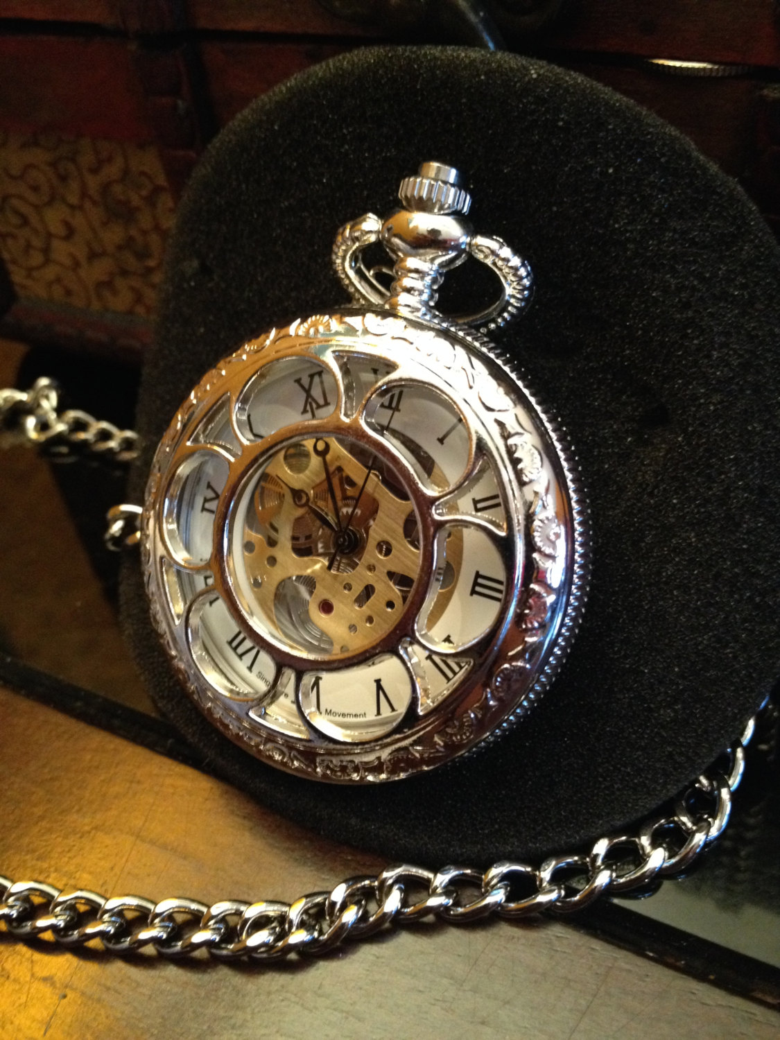Steampunk vintage style Pocket Watch with Long chain steampunk buy now online