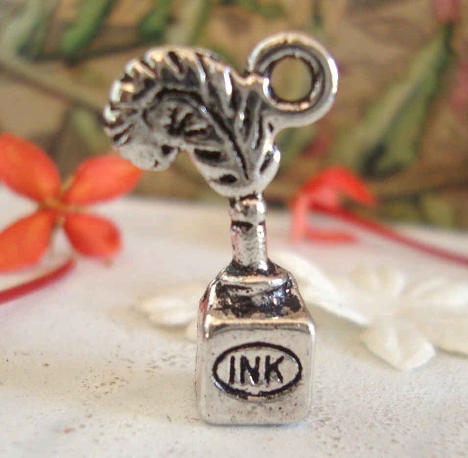 Feather Quill Ink bottle charm Old world Steampunk style steampunk buy now online