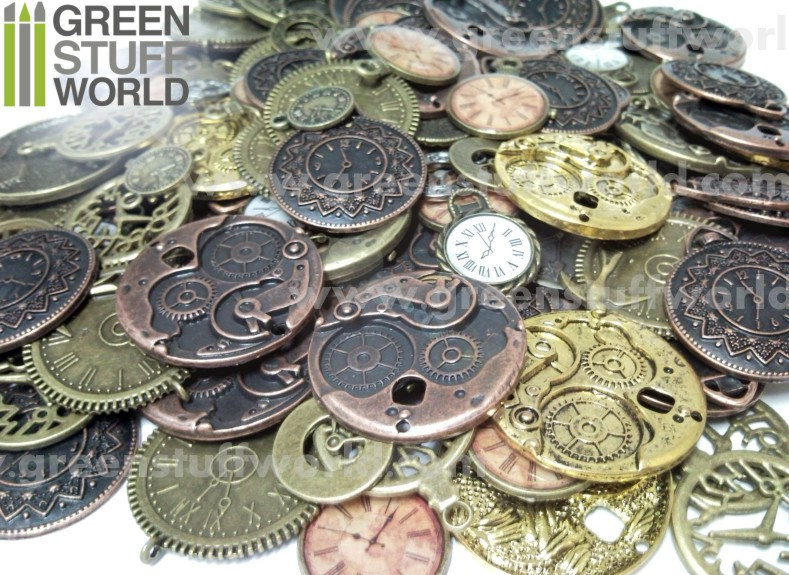 Set 85gr. - CLOCKS & WATCHES Beads Mix - 20-25 units - sizes 2-4cm - Steampunk set steampunk buy now online