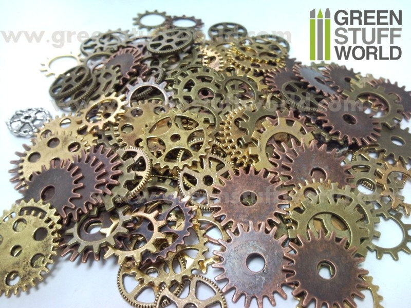Set 85gr. - COGS and GEARS Steampunk - 40-50 units - sizes 1.5-2.5cm - Beads Mix steampunk buy now online