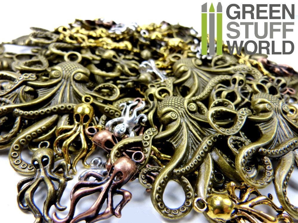 Set 85gr. - OCTOPUS Beads Mix - 20-25 units - sizes 2.5-6cm - Kraken Steampunk set steampunk buy now online