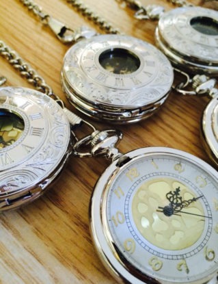 Wedding Set of 4 Silver Pocket Watches with Chain Groomsmen Gift Ships from Canada steampunk buy now online