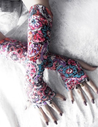 Urban Garden Arm Warmers - Purple Turquoise Blue Orange Black Red Pink Floral White - Yoga Gothic Gypsy Bohemian Cycling Light Boho Goth steampunk buy now online