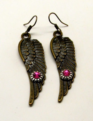 Steampunk earrings. Steampunk jewelry angel wings earrings. steampunk buy now online