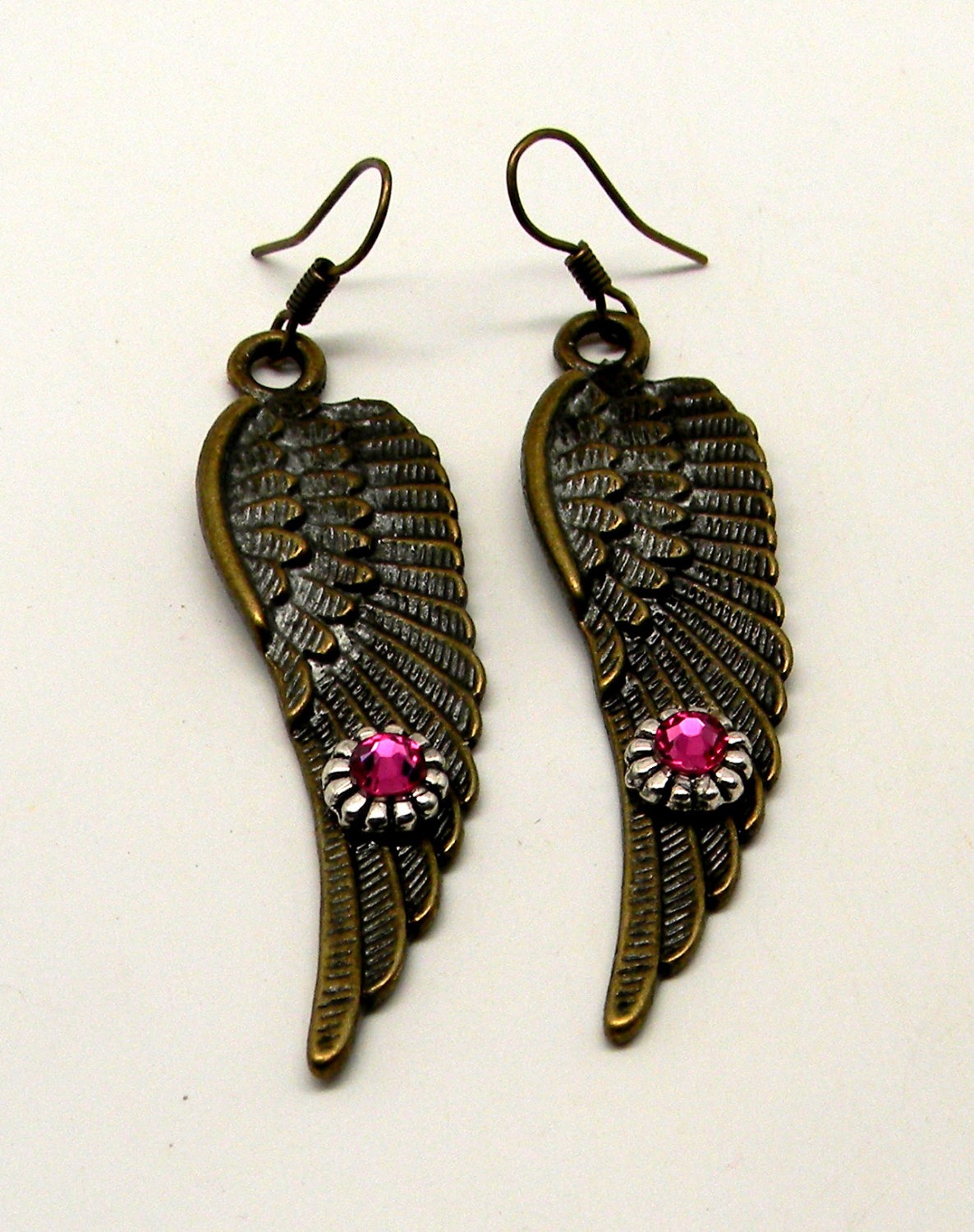 Steampunk earrings. Steampunk jewelry angel wings earrings. steampunk buy now online