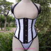 New Style Black and White Striped Underbust Corset Punk gothic Club Steampunk steampunk buy now online