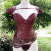 Steampunk Corset Brown Brocade and Faux Leather Sexy Victorian Corset TOP with Zipper Front Steel Boned Waist Training Women Punk Clothes steampunk buy now online
