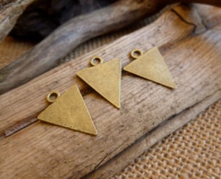 6x Triangle Tribal Charms, Antique Brass Pendants Findings Charms Jewellery Supplies C215 steampunk buy now online