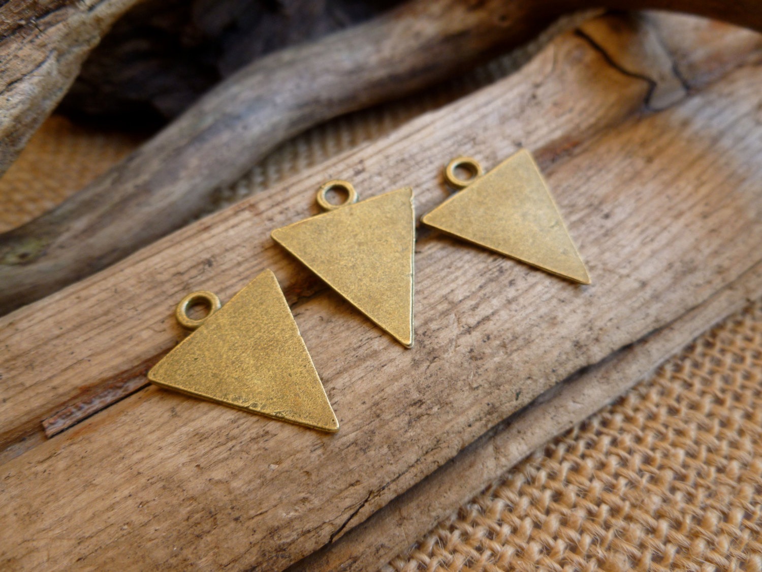 6x Triangle Tribal Charms, Antique Brass Pendants Findings Charms Jewellery Supplies C215 steampunk buy now online