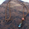 Dragon's Blood - Stunning Steampunk style handmade necklace with Copper chain, Wire wrapped brass pendant, Sparkling Bead/Hematite steampunk buy now online