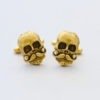 Skull With Mustache Cufflinks Brass Plated Metal Vintage Inspired Style Antiqued Finish Men's Cuff Links & Accessories steampunk buy now online