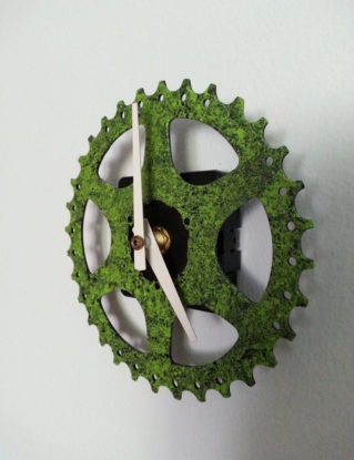 bike gear wall clock, green steampunk buy now online