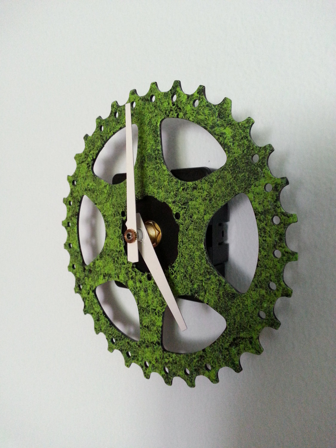 bike gear wall clock, green steampunk buy now online