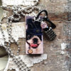 Steampunk Boston Terrier Dog on Recycled Wood 24 Inch Chain and Dangle Charm plus Key steampunk buy now online