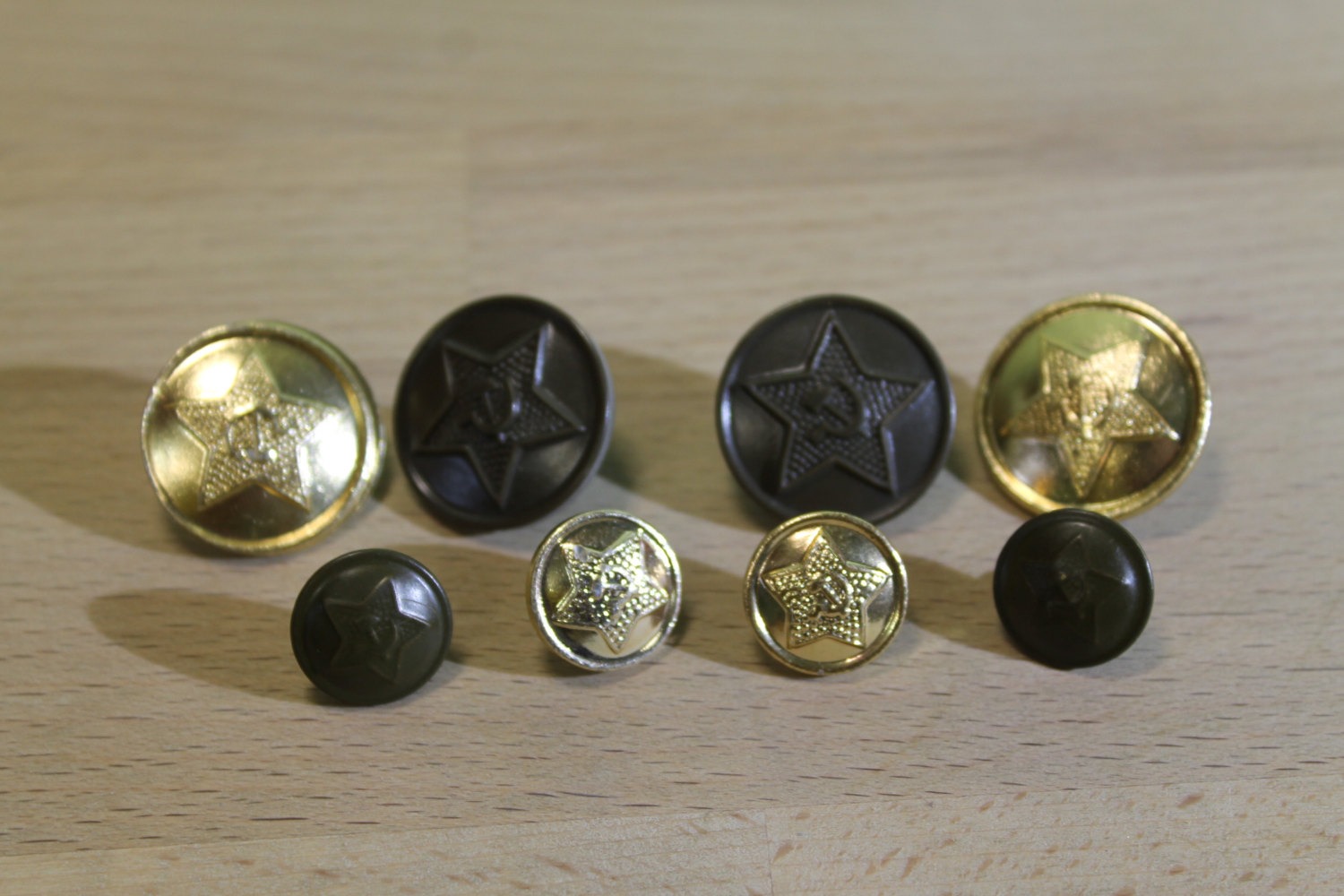 Set of 8 Vintage Soviet Army Buttons ... steampunk supplies ... button steampunk buy now online