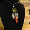 Steampunk Winged Red Quartz Necklace with yellow eye. steampunk buy now online