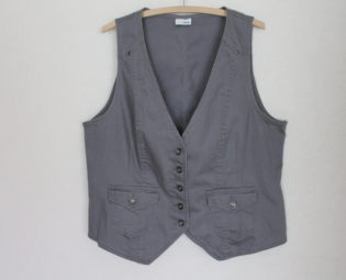 Grey Denim Vest Gray Jean Waistcoat Fitted Metal Buttons Womens Black Steampunk Country Western Boho Sleeveless Denim Jacket Large Size steampunk buy now online