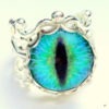 Green Dragon's Eye, Unisex Ring, Green, Blue Eye Ball Ring,Lizzard Eye Ring,Steam Punk Goth, Edwardian Fantasy steampunk buy now online