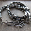 Vintage black leather metal belt, metalworker steampunk buy now online