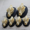 Wolf Skull Cameo Cabs Resin Cabochon Taxidermy Animal Steampunk Gothic Goth Skull Black Ivory Werewolf 40x30mm and 25x18mm 6 PIECES steampunk buy now online