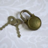 Mini Round Padlock and Key - Mini Metal Lock w Key - Steampunk Assemblage Tiny Supplies steampunk buy now online