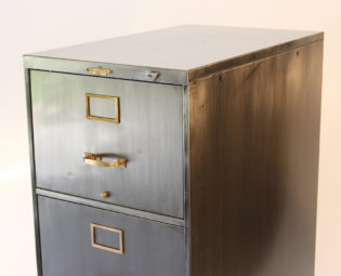 Machine Age, Brushed Steel and Brass, Remington Rand File Cabinet steampunk buy now online