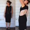 Vintage Cut out Back Black Dress Fitted BodyCon Open Back size XS - S steampunk buy now online