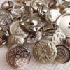 50 Vintage Metal Buttons - Silver Button Destash steampunk buy now online