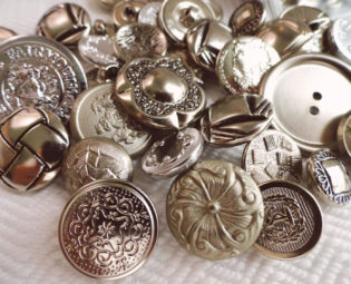 50 Vintage Metal Buttons - Silver Button Destash steampunk buy now online