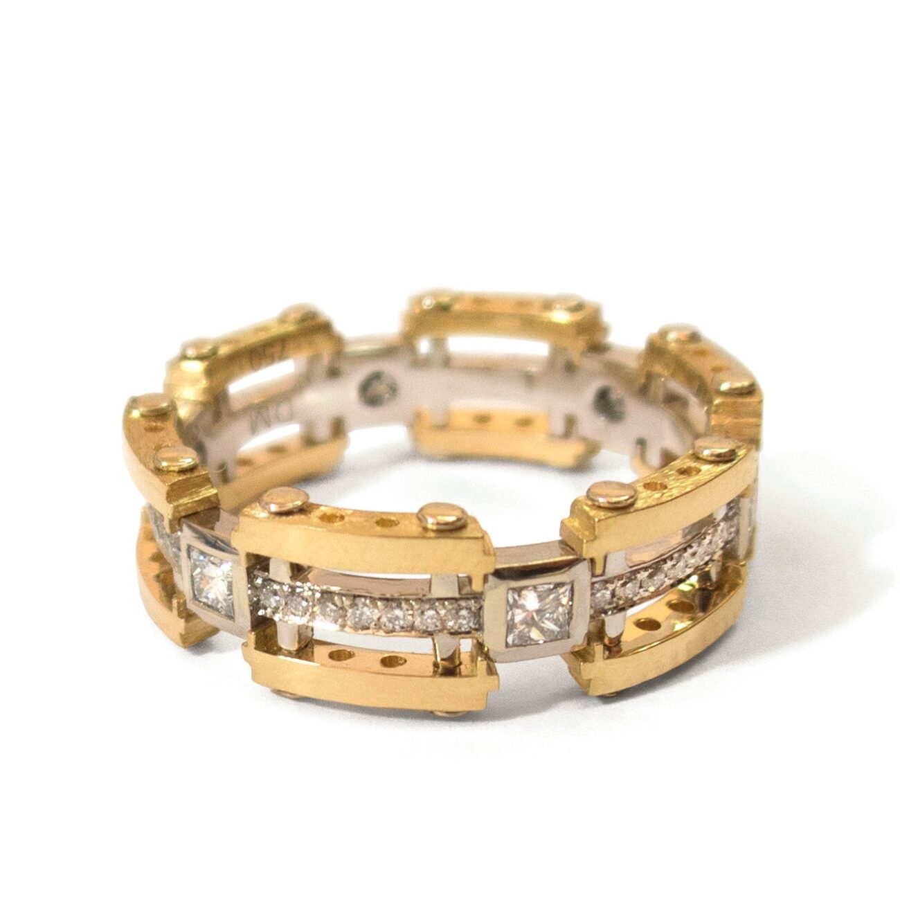 Gold Wedding Band, Men's 18K Gold, Diamond Wedding band, steampunk , Wedding ring, Men's gold and diamond band, Diamond ring steampunk buy now online