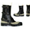 Black Leather Swiss Army Gaiters - 1960s Boot Shoe Spats Spatterdashes Spatter Guards - Steampunk Motorcycle steampunk buy now online