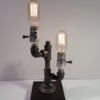 Twin Radio Edison Light Metal Desk Lamp, Beautiful finished Wood Base - BULBS INCLUDED Vintage Industrial Lamp Steampunk Light Table Lamp steampunk buy now online