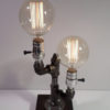 Twin Globe Edison Light Metal Desk Lamp, Beautiful finished Wood Base - BULBS INCLUDED Vintage Industrial Lamp Steampunk Light Table Lamp steampunk buy now online