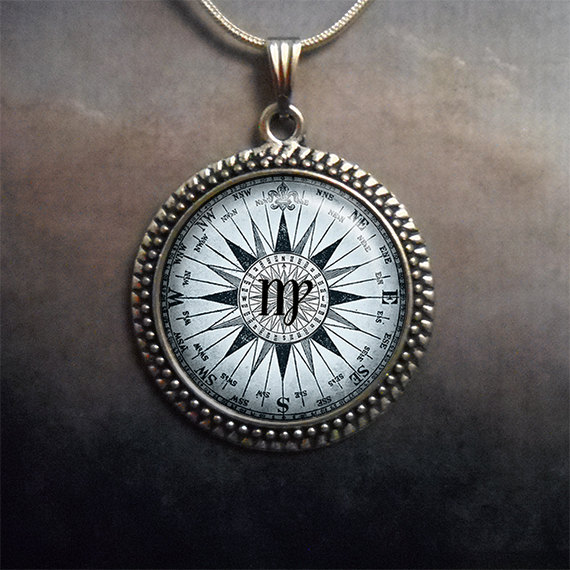 Compass Zodiac Virgo pendant, Virgo necklace charm, Zodiac pendant, Zodiac jewelry steampunk buy now online