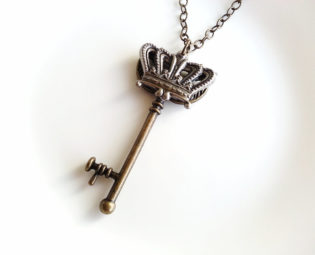 BUY 2 GET Any 1 FREE Skeleton Key Crown Necklace Steampunk Key Necklace Antique Brass Vintage Key Necklace Key Pendant Necklace steampunk buy now online