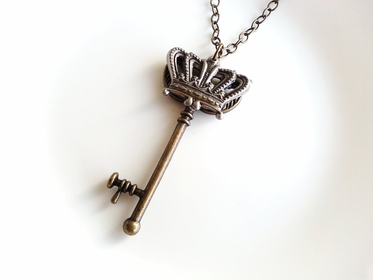 BUY 2 GET Any 1 FREE Skeleton Key Crown Necklace Steampunk Key Necklace Antique Brass Vintage Key Necklace Key Pendant Necklace steampunk buy now online